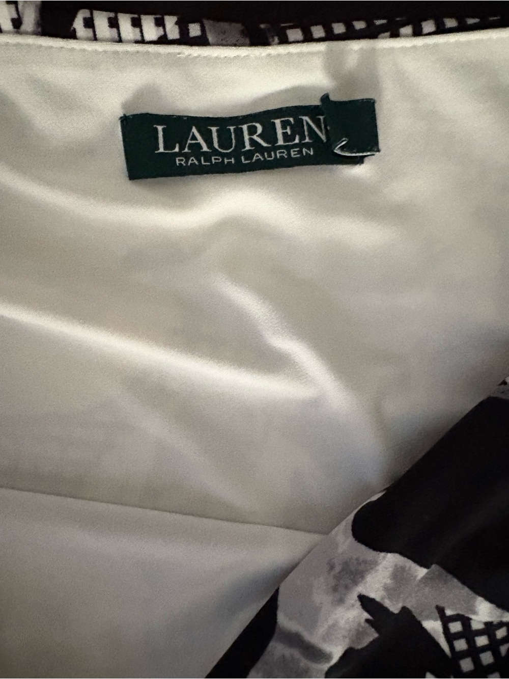Ralph Lauren Black and White Floral Midi Sheath Dress - Picture 2 of 2